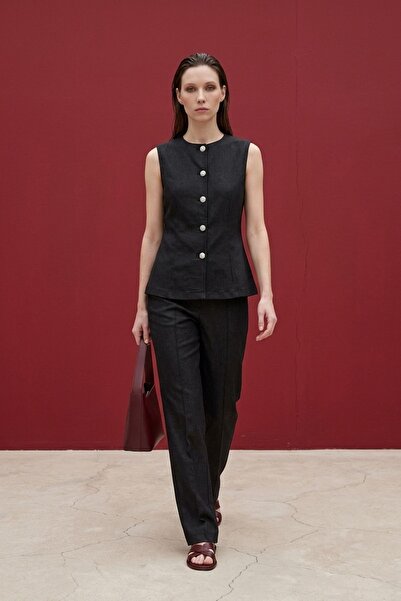 Hiccup My Fashion Cotton Poplin Vest and Wide Leg Pants Set
