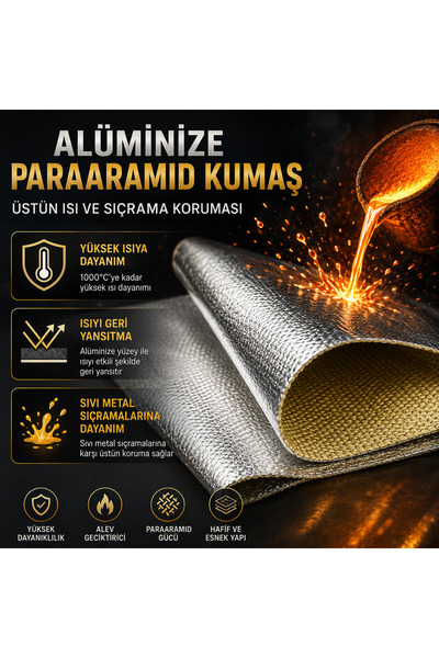 CRS Aluminize Para-Aramid Yanmaz Kumaş 1.5X1M