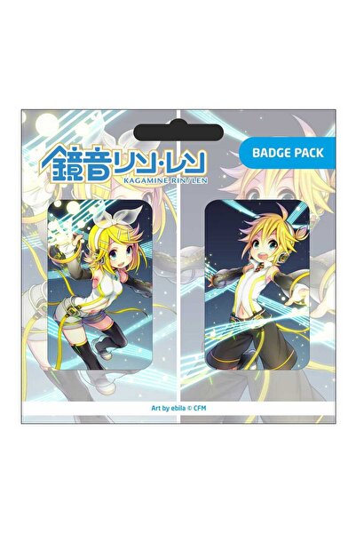 Popbuddies Insigne Metalice, Hatsune Miku, set 2 piese, multicolor, 40x65mm