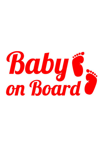 OEM Autocolant decorativ auto  "BEBE LA BORD ", M10, 10cm, Roșu