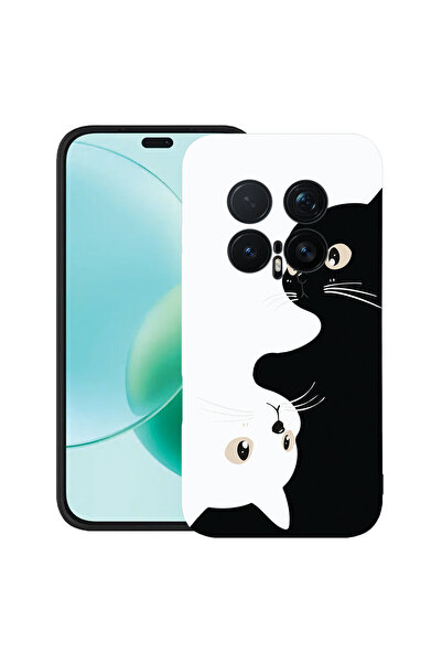 bestcase ®   Husă Ultra Slim pentru Honor Magic8 Pro, Pisici Negre&Albe, 3156...