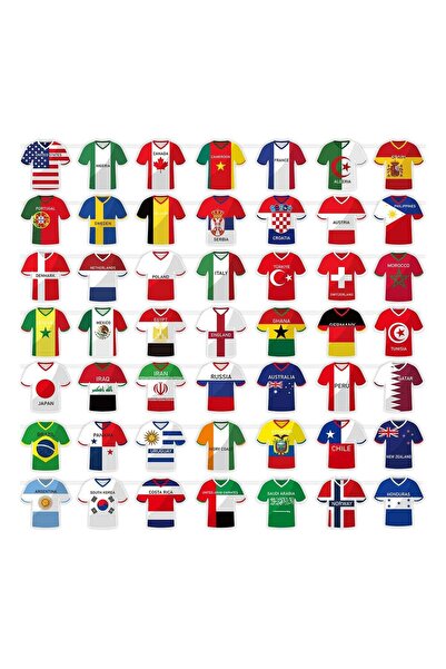saykfoe 2026 World Cup Soccer Jersey Flag Bunting Banner 50 Pcs International...