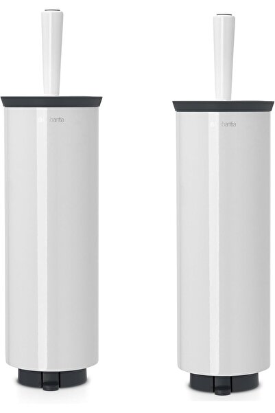 Brabantia طقم فرشاة مرحاض وحامل من قطعتين - أبيض نقي