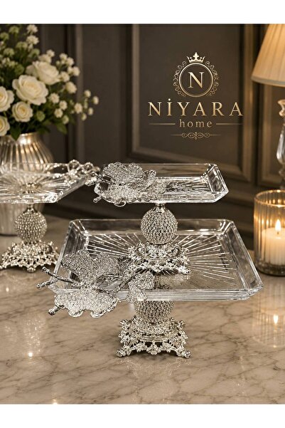 Niyara home Set of 2 Glass Presentation Dishes