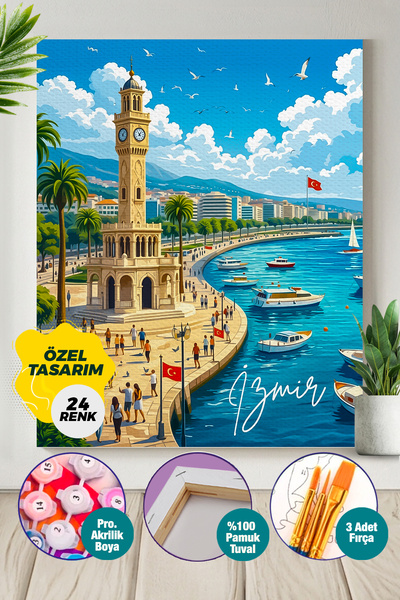 Picasso World Hobby Art Güzel İzmir'im Sayılarla Boyama Numaralı Tuval Seti 4...