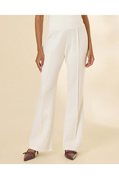 REDTAG Women Ivory Front Pleat Active Pants