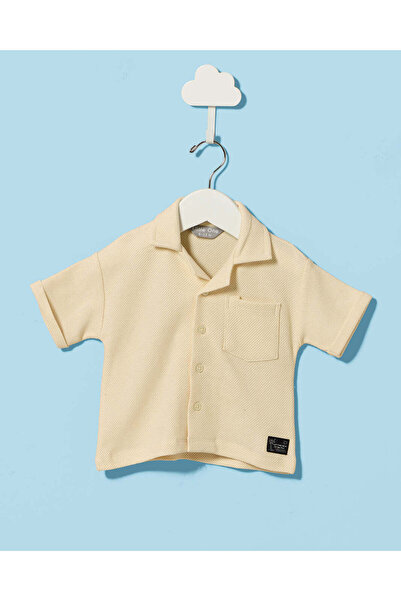 REDTAG Infant Boys Beige Button-Down Shirt