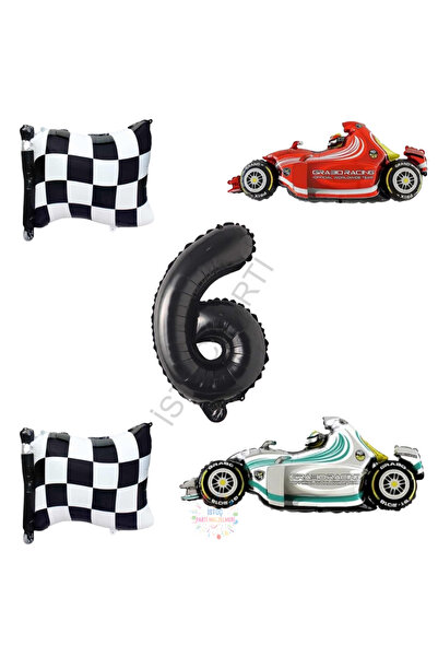 İSTOÇ PARTİ İstoç Checkered Racing Vehicles Themed Birthday Set Age-6