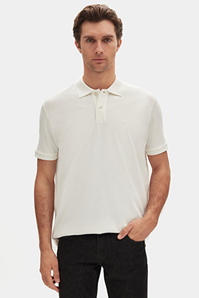 Damat Regular Fit Ekru %100 Pamuk Polo Yaka T-Shirt