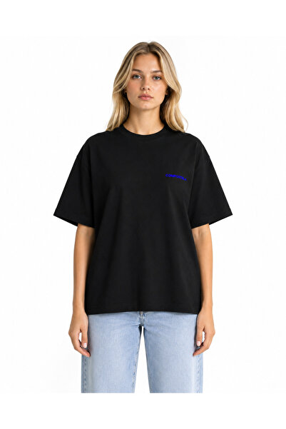 Compostela Unisex Women's and Men's T-Shirt with Written Logo, Front Print, O...