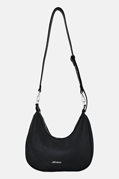 Jenny Women Brand Logo Shoulder Bag, Black