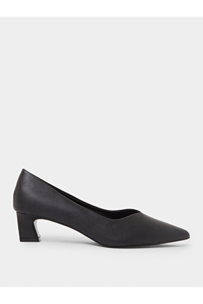 Styli Black Pointed Toe Court Shoes