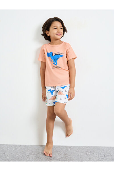 Styli Boys Dinosaur Print T-Shirt and Shorts Set