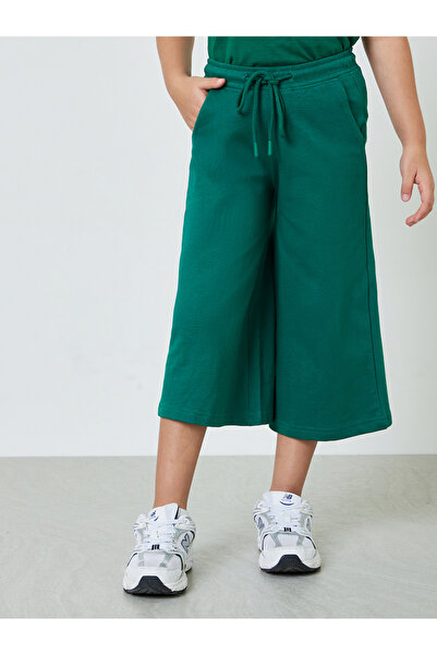Styli Girls Cotton Cropped Wide Leg Joggers