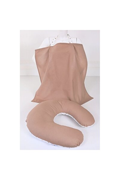 Empressco Comfortable Breastfeeding Pillow and Bib Set - 100% Cotton, Kahve Y...