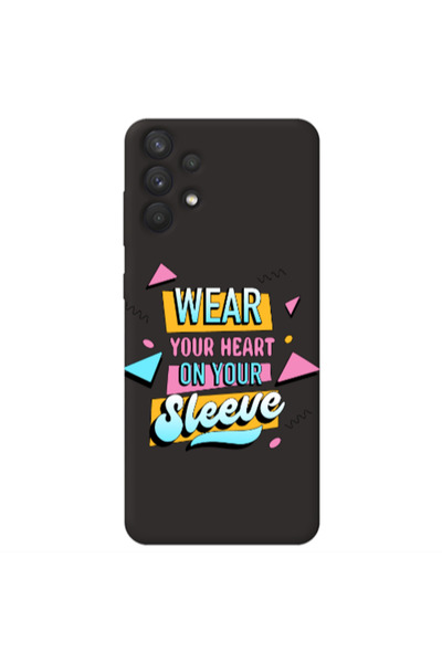 Other Samsung A32 5G Wear Your Heart Black Colored Silicone TPU Θήκη