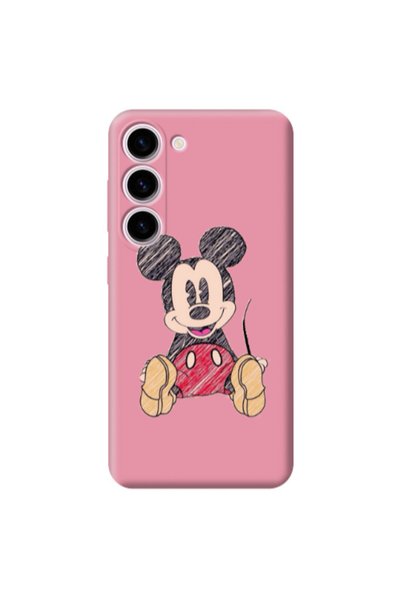 Other Samsung S23 Plus Mickey mouse 2 Pink Colored Silicone TPU Θήκη