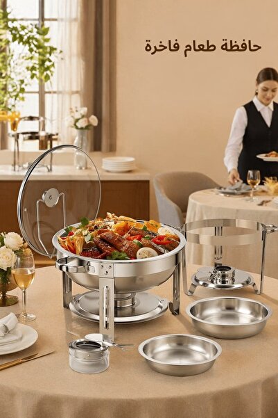 Generic 1 Stainless Steel Chafing Dish Food Warmer Buffet Glass Lid 45L Durab...