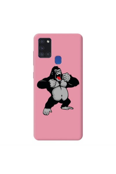 Other Samsung A21S Angry Gorilla2 Pink Colored Silicone TPU Θήκη