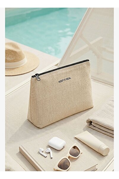 Ocean Home Textile Textile Thermal Insulated Jute Linen Makeup Bag 23 X 16 X ...