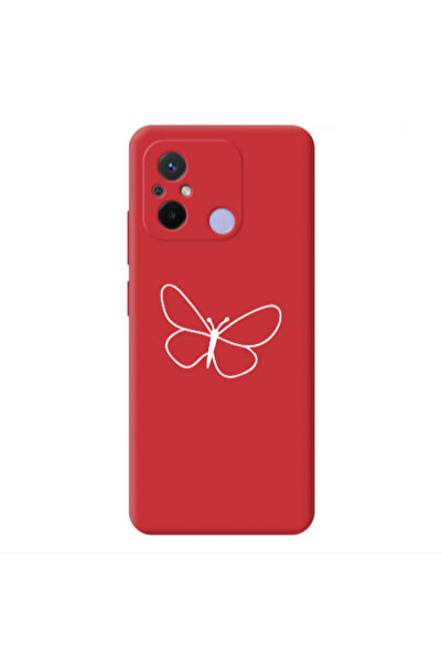Other Xiaomi Redmi 12C butterfly Red Colored Silicone TPU Θήκη