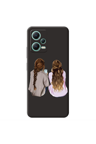 Other Xiaomi Redmi Note 12 Pro 5G Friends Black Colored Silicone TPU Θήκη