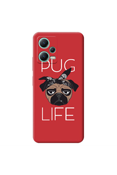 Other Xiaomi Redmi Note 12 Pro 5G Pug Life Red Colored Silicone TPU Θήκη