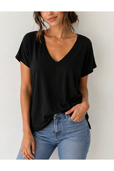 Evendi T-Shirt - Μαύρο - Κανονική εφαρμογή