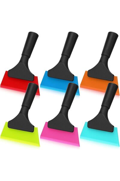 Arabest 6 Pcs Silicone Squeegee,5 Inch Window Wiper,Non-Slip Handle,6 Colors,...