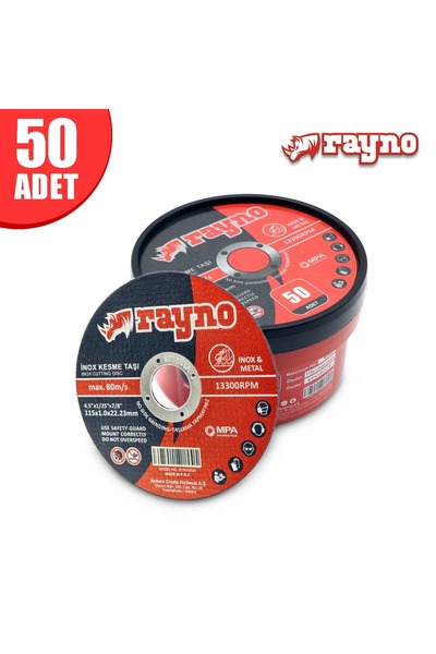 Metal Kesici 115x1.0x22.23 Inox Kesme Taşı - 50 adet - RYN10020