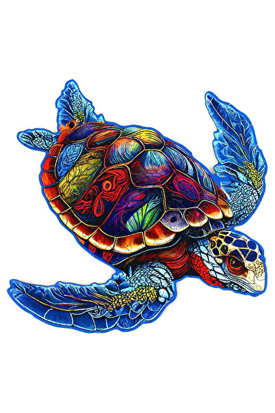 RECENT TOYS Puzzle din lemn Recent Toys, cu suport, forma testoasa, multicolo...