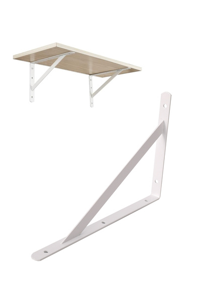 Lawazim L-Shaped Shelf Bracket, 30x19cm, 2mm Thick, Supports up to 40kg Capac...