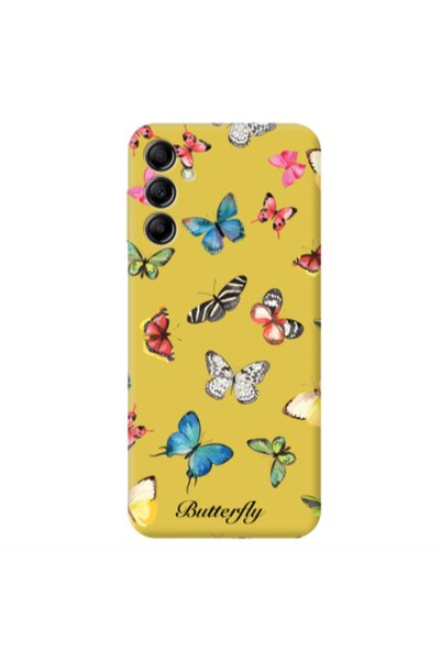 Other Samsung A14 5G Mixed Butterflys Yellow Colored Silicone TPU Θήκη