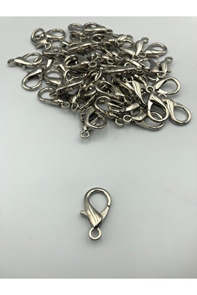 DUCK HOBY 10 Adet - 24mm x 10mm Gümüş Renk Papağan Klips, Kilit Kanca, Kapama...