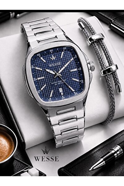 Wesse Men's Wristwatch Steel Case and Strap 3 Atm Water Resistant 2 Year Warr...