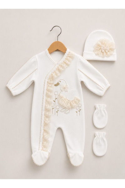 Kardeşler Bebe Lace Detailed Baby Romper Set