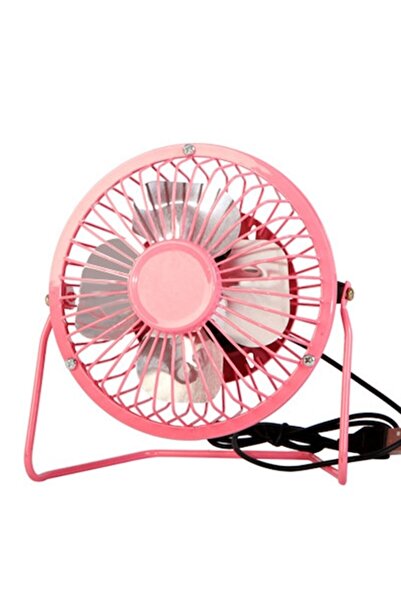 OEM Ventilator de birou, Metalic, 3 W, 2 viteze, USB, 15 x 14 cm, Roz