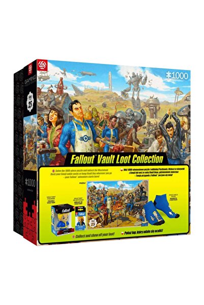 OEM Set cadou Fallout Vault Loot - Puzzle, Șosete, Figurină, Breloc