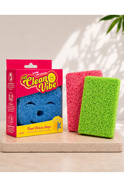 mycleanvibe 100% Natural Cellulose Sponge Set of 2 and Flexible Textured Dish...
