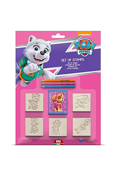 OEM Multiprint Psi Patrol pentru fete – set 5 ștampile, tuș, creioane colorate