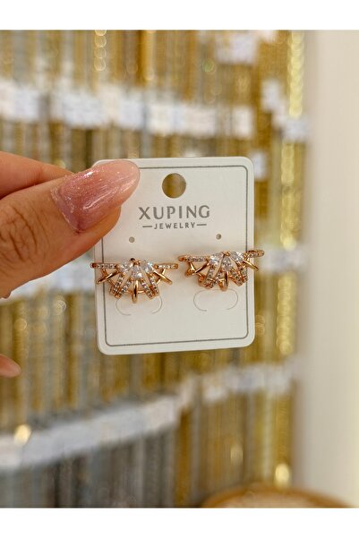 SU PERİSİ TAKI BİJUTERİ أقراط XUPING من الذهب الوردي المرصعة بالزركون على شكل...