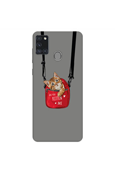 Other Samsung A21S Are you kitten Grey Colored Silicone TPU Θήκη