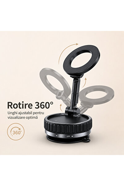 SHOPPINO Suport auto magnetic, 24 magneți, 360 ° Suport pentru bord sau parbriz, pentru toate telefoanele + Lavetă gratuită pentru bord 🎁