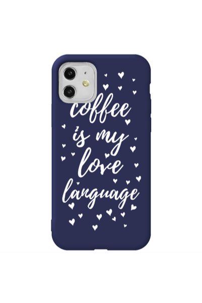 Other Apple iPhone 11 Coffe is my love language Dark blue Colored Silicone TP...
