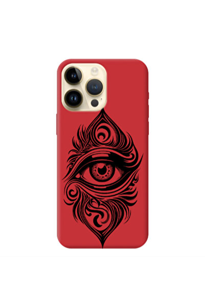 Other Apple iPhone 13 Pro Max Eye patterned drawing Red Colored Silicone TPU ...