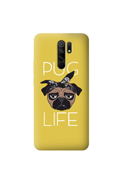 Other Xiaomi Redmi 9 Pug Life Yellow Colored Silicone TPU Θήκη