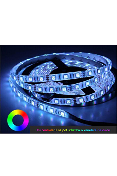 DELIGHT Bandă LED RGB, IP20, 12V, 14.4W/M, 60 LED/M, 5050, DL66521 - rolă 5 m