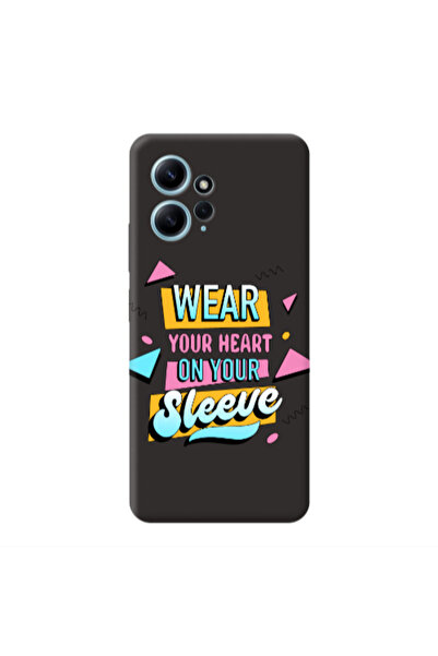 Other Xiaomi Redmi Note 12 4G Wear Your Heart Black Colored Silicone TPU Θήκη