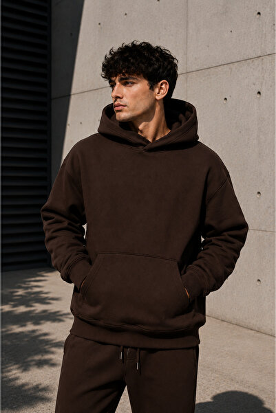 luci sports Men's 3-Yarn Winter Oversized Hooded Sweatshirt