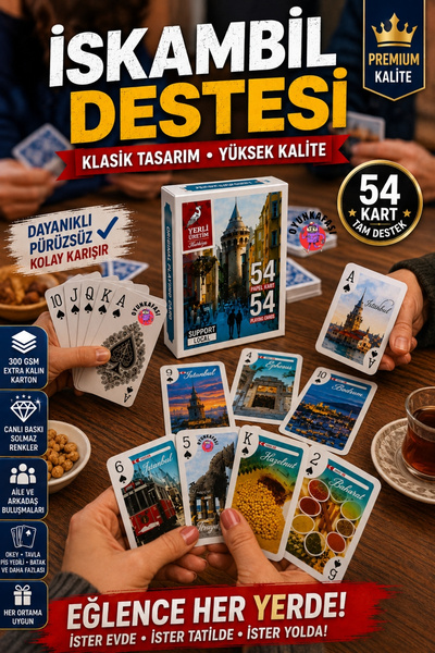 OYUNKAFASI Turkey Themed Playing Card Deck |   54 Cards Special Design Game Card |   Istanbul, Cappadocia, Ephesus, Troy, Bodrum, Turkish Delights Collectible Poker Deck